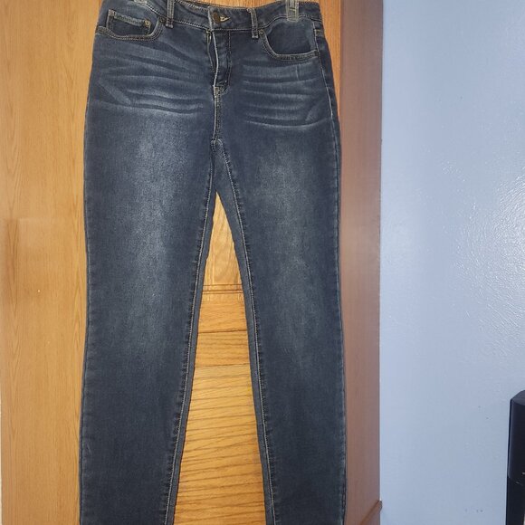 R1893 Roebuck & CO Women's Skinny Denim Jeans Size 10 Dark Wash Stretch Mid Rise - Picture 1 of 8